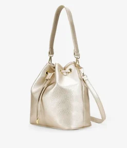 Outlet Bosanova Bolso saco dorado con lazo fruncido
