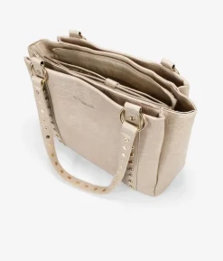 Fashion Bosanova Bolso shopper beige para portátil con tachuelas