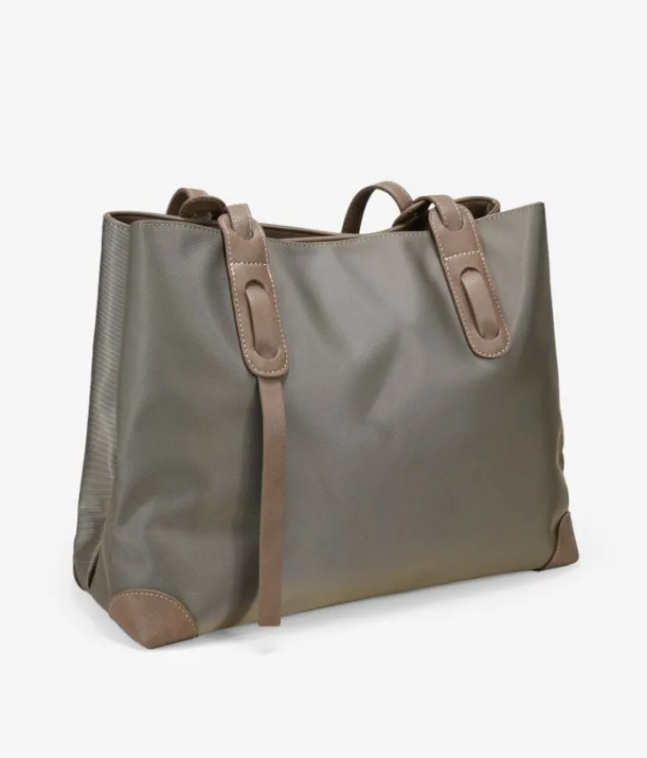 Best Bosanova Bolso shopper de hombro taupe en nailon con cremallera