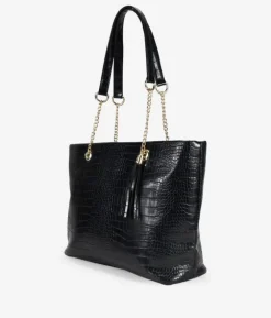 Discount Bosanova Bolso shopper negro efecto cocodrilo para portátil