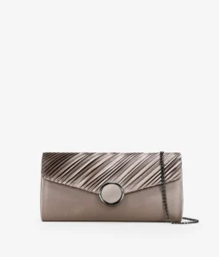 Outlet Bosanova Bolso sobre de fiesta plomo con pliegues