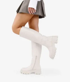 Clearance Bosanova Botas altas beige con suela track