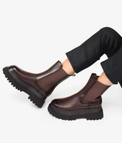 Online Bosanova Botas chelsea marrones con plataforma