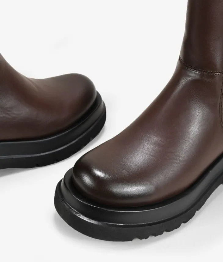 Fashion Bosanova Botas chelsea marrones con doble suela