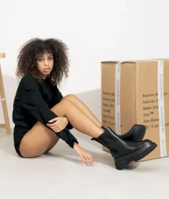 Fashion Bosanova Botas chelsea negras con plataforma