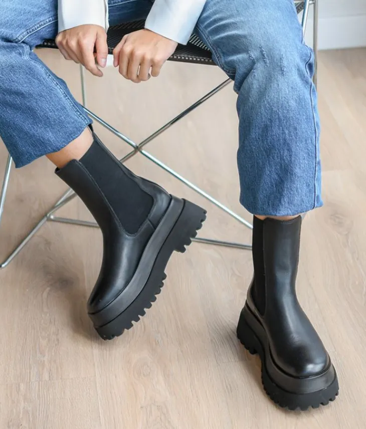 Fashion Bosanova Botas chelsea negras con plataforma