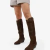 Fashion Bosanova Botas cowboy marrones en serraje piel con bordados