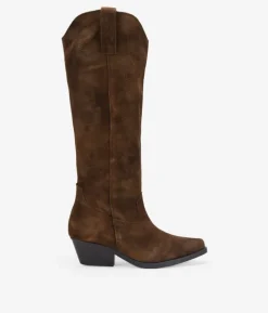 Fashion Bosanova Botas cowboy marrones en serraje piel con bordados