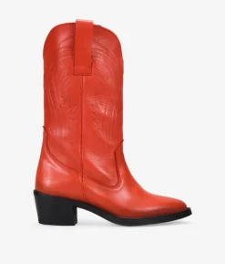 Clearance Bosanova Botas cowboy rojas en piel con grabado