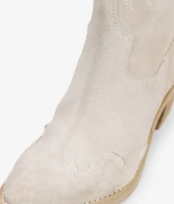 Best Bosanova Botas cowboy serraje piel beige con bordado
