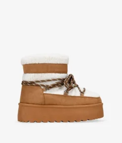 Hot Bosanova Botas de invierno cuero con plataforma