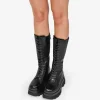 Best Bosanova Botas militares altas negras con punta cuadrada y plataforma XL