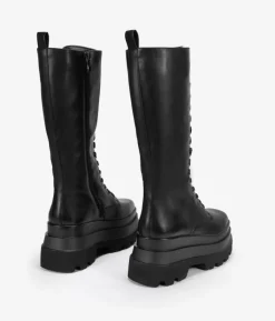 Best Bosanova Botas militares altas negras con punta cuadrada y plataforma XL