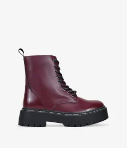 Sale Bosanova Botas militares burdeos con plataforma