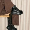 Clearance Bosanova Botas militares de plataforma negras con cremallera