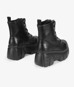 Clearance Bosanova Botas militares de plataforma negras con cremallera