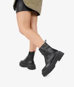 Online Bosanova Botas militares negras con plataforma