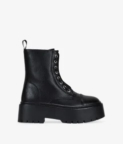 Clearance Bosanova Botas militares negras con cremallera central