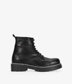 Best Bosanova Botas militares negras de piel con cordones