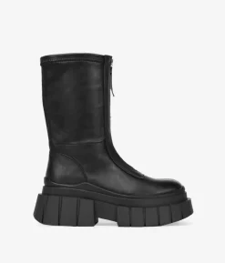 New Bosanova Botas negras con cremallera y plataforma