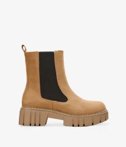 Discount Bosanova Botines chelsea marrones ante vegano con suela track