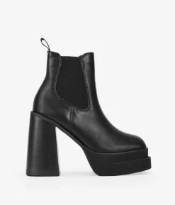 New Bosanova Botines chelsea negros con tacón maxi