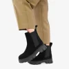 Fashion Bosanova Botines chelsea negros en piel serraje suela track