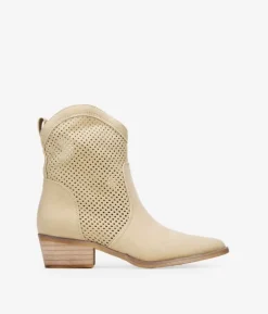 Clearance Bosanova Botines cowboy beige con calados