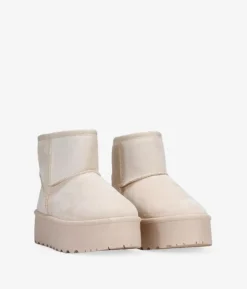 New Bosanova Botines de invierno beige con plataforma
