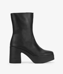 Clearance Bosanova Botines de piel negros con tacón
