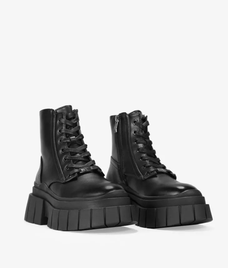 Best Bosanova Botines militares negros con suela track