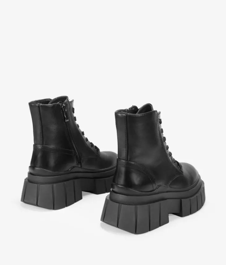 Best Bosanova Botines militares negros con suela track