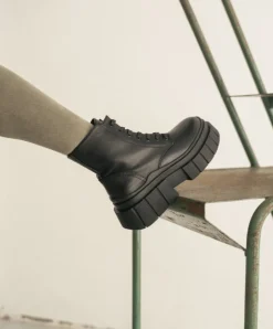 Best Bosanova Botines militares negros con suela track