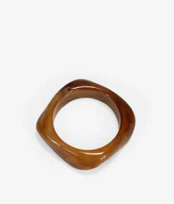 Hot Bosanova Brazalete cuadrado marrón de resina