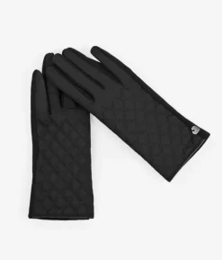 Discount Bosanova Guantes negros con rombos acolchados