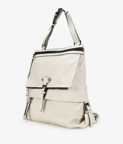 Discount Bosanova Mochila de vestir grande beige con solapa