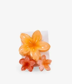 Discount Bosanova Pack pinzas de pelo flores naranjas