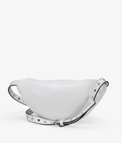 Fashion Bosanova Riñonera blanca con cremalleras y argollas metálicas