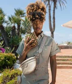 Fashion Bosanova Riñonera dorada con bolsillo extraíble