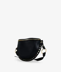 Discount Bosanova Riñonera negra con tachuelas redondas