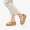 Clearance Bosanova Sandalias beige con plataforma efecto esparto