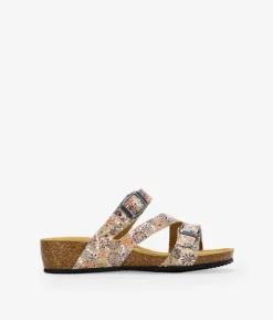 Sale Bosanova Sandalias beige en piel con flores
