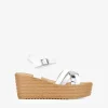 Clearance Bosanova Sandalias blancas con plataforma efecto esparto