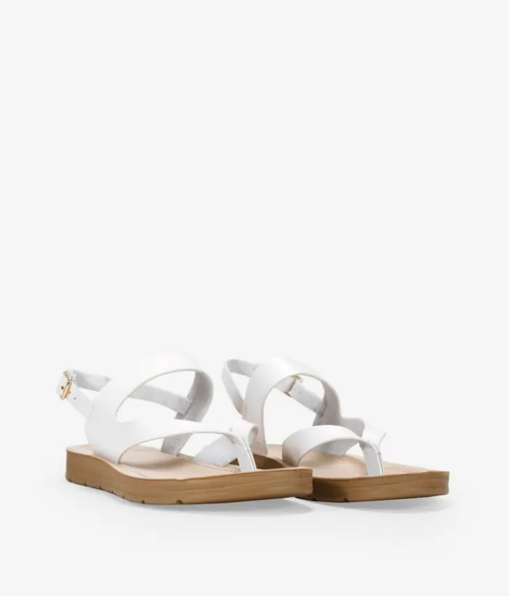 Best Bosanova Sandalias blancas de dedo con hebilla