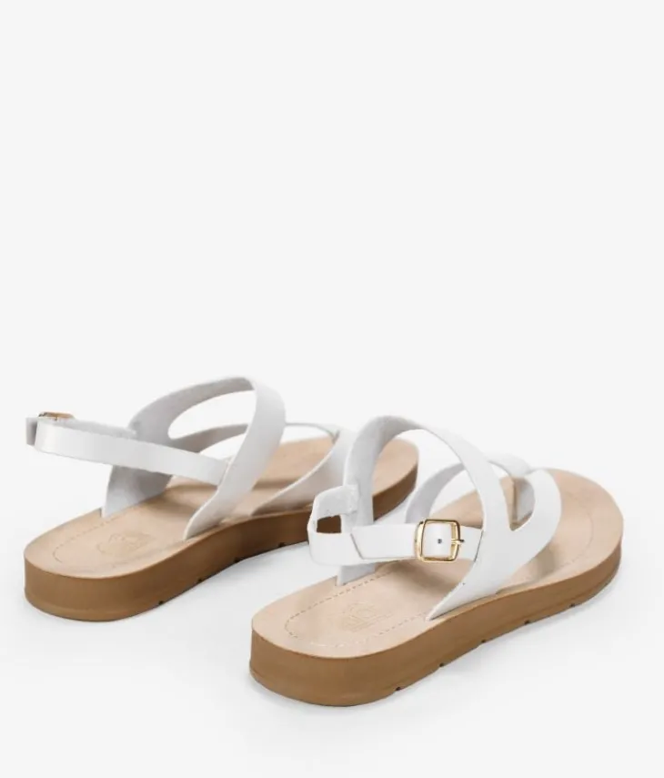 Best Bosanova Sandalias blancas de dedo con hebilla