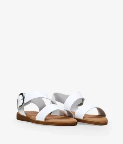 Best Bosanova Sandalias blancas en piel con hebilla