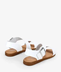 Best Bosanova Sandalias blancas en piel con hebilla