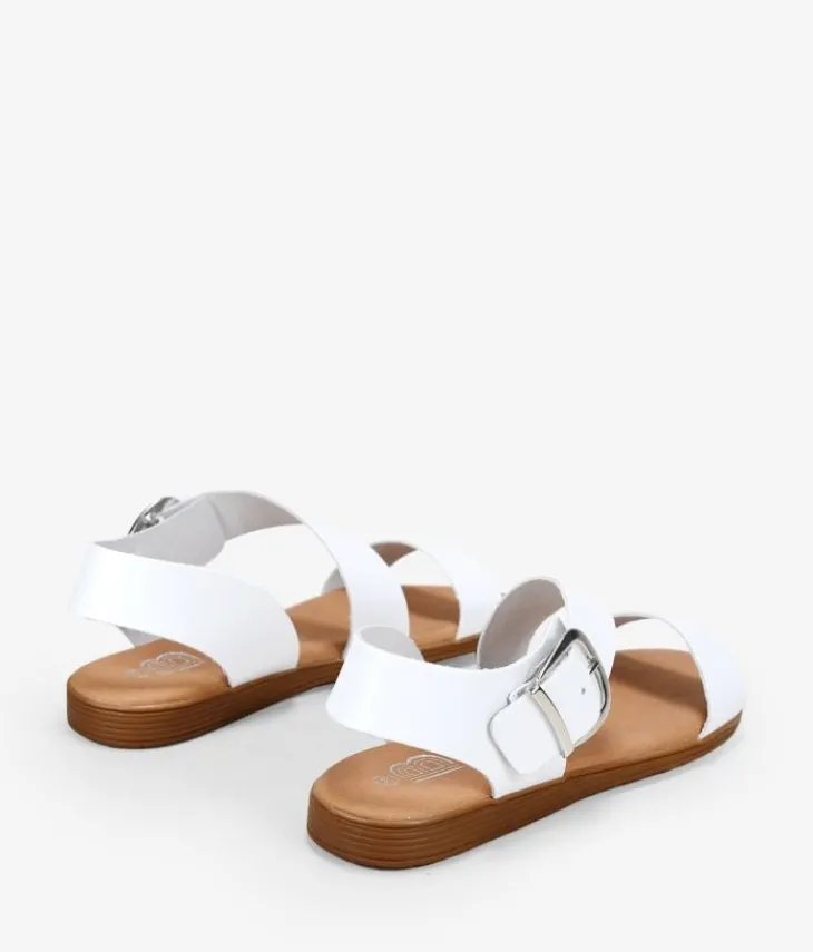 Best Bosanova Sandalias blancas en piel con hebilla