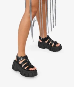 Clearance Bosanova Sandalias cangrejeras con plataforma negras