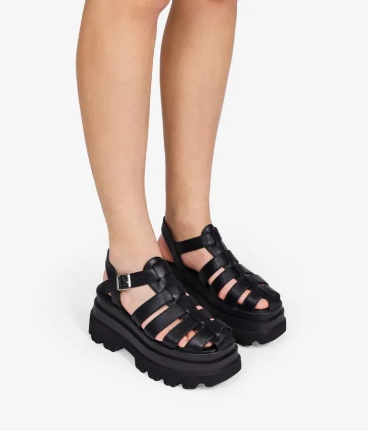 Best Bosanova Sandalias cangrejeras negras con plataforma